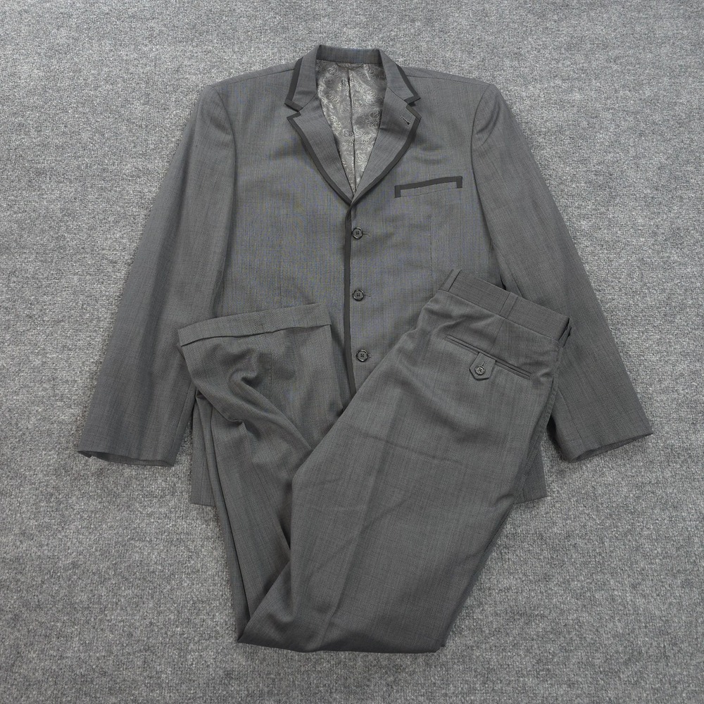 Daryl James Suit Mens 42 33x33 Grey 2 Piece Jacket‎ Bespoke Custom NFL Player